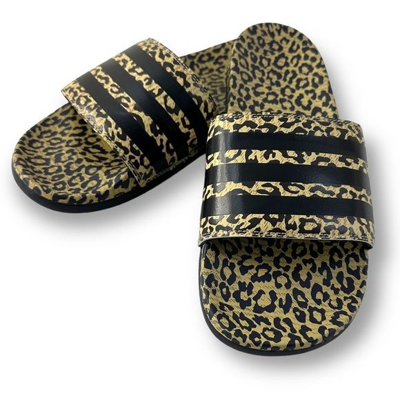 adidas Shoes - Adidas cheetah print slides size 9